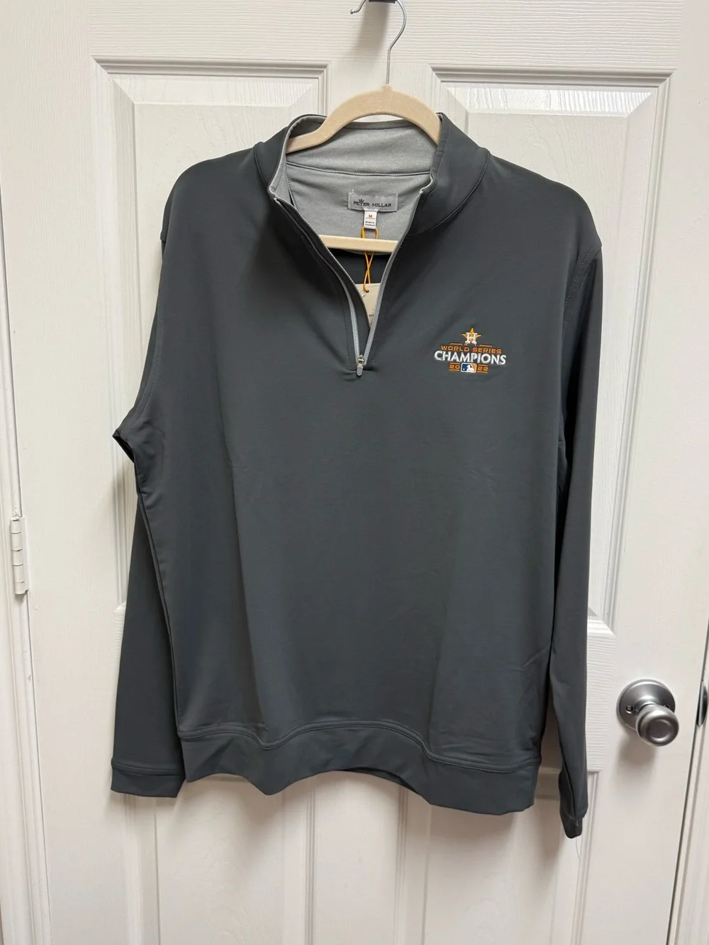 NWT Peter Millar 2022 World Series Champion Houston Astros Quarter Zip Pullover